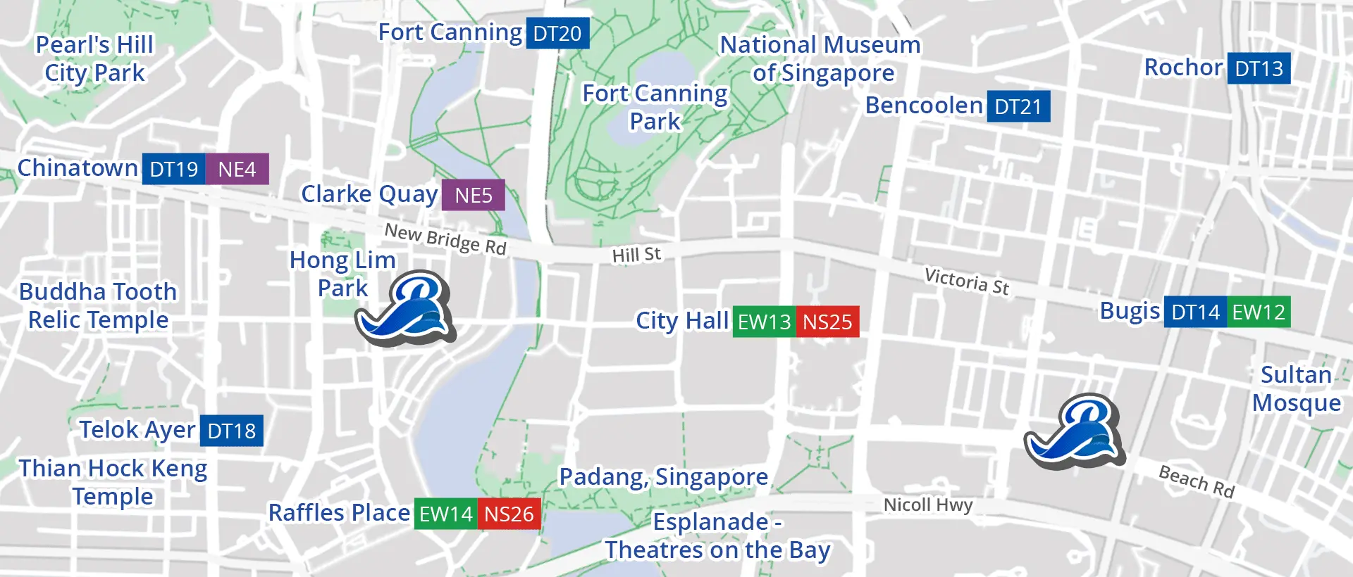 View Bluewaters Pods Google Maps to get direction to Capsule Pod Hostel in Bugis Singapore